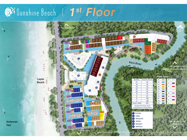 泰国普吉府普吉岛约¥75～271万普吉·阳光海岸Sunshine Beach 一线海景新房公寓图片