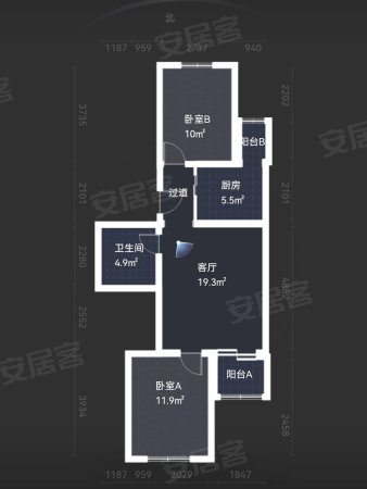 潞河中学北街小区2室1厅1卫79.1㎡南北352万