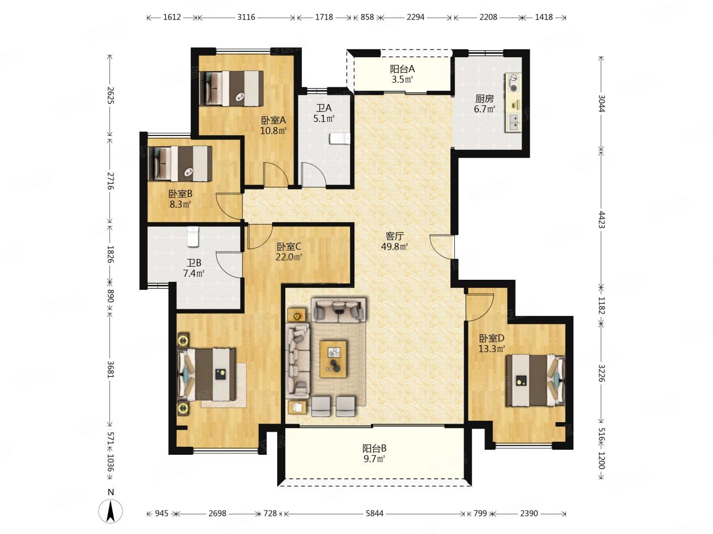 新上保真保利大都会170平大四室8折出售已办理