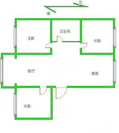 东华苑3室2厅1卫102㎡南北58万