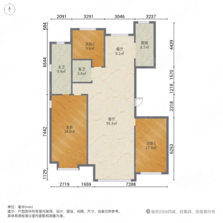 碧水云天御花园3室2厅2卫173㎡南200万