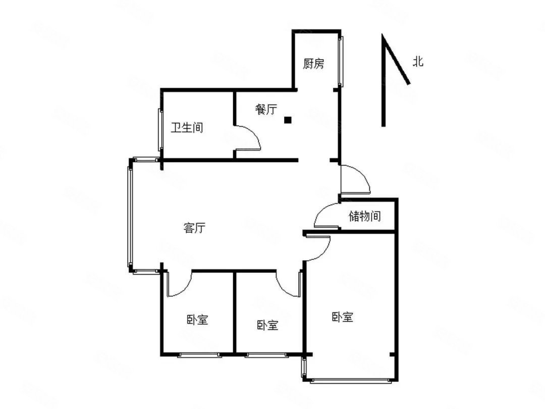 于家小区3室2厅1卫128㎡南北60万