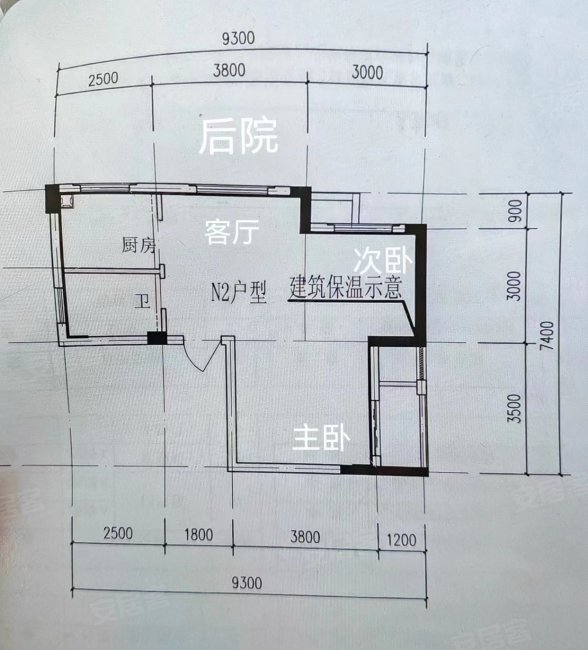 星湖花城2室1厅1卫61.44㎡北53万