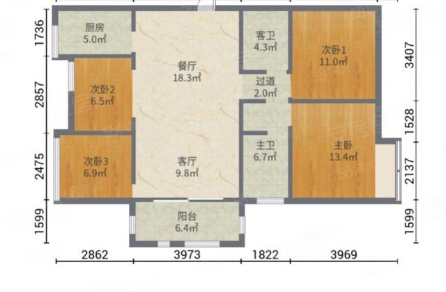 明发江湾新城4室2厅120㎡58万二手房图片