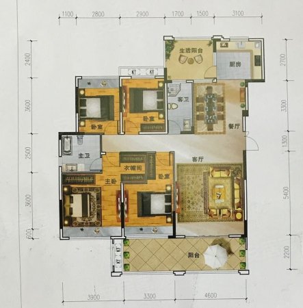 彰泰玫瑰园4室2厅2卫145㎡南90万