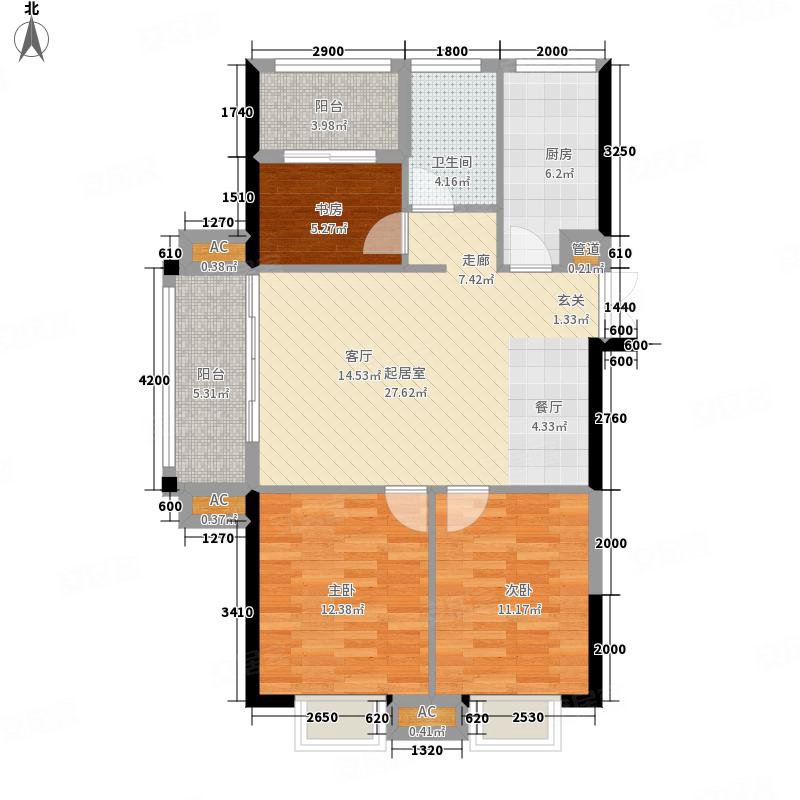 鉴湖景园小户型94方前排两室一厅书房诚心出售