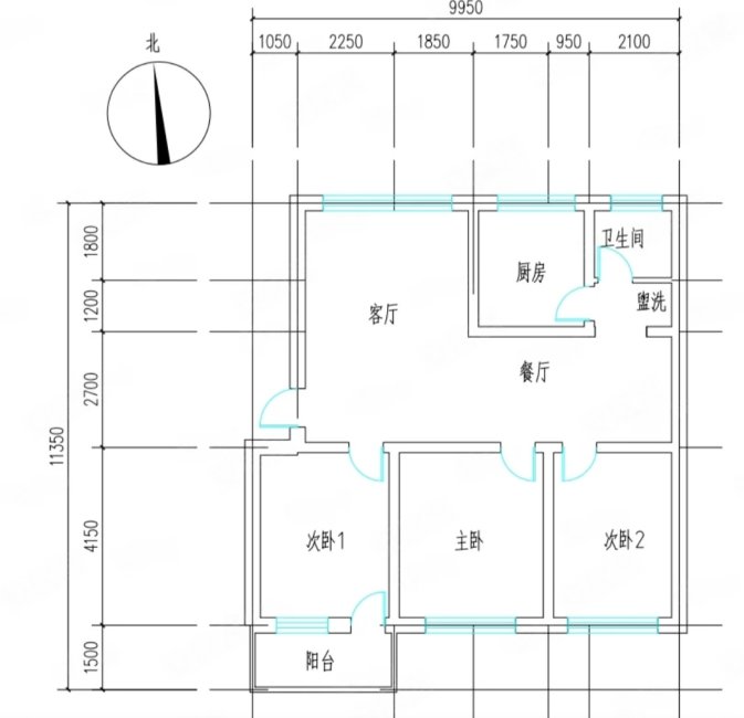 康之源亿丰花园3室2厅1卫101㎡南88万