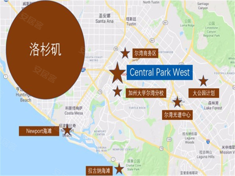 美国加利福尼亚州尔湾约¥310～517万美国西中央公园 （Central Park West）新房独栋别墅图片