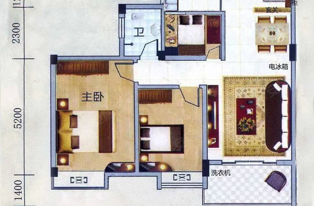 展华世纪城3室2厅86.77㎡25.8万二手房图片