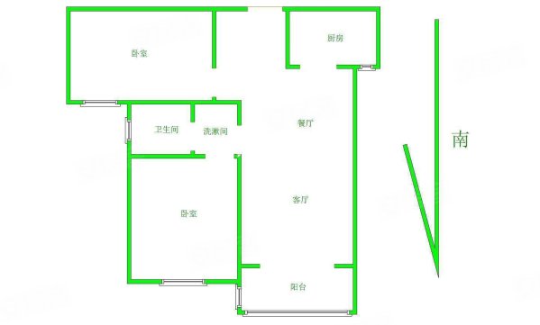 开元壹号芸台2室2厅1卫89㎡南北63.6万