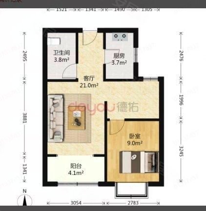 章丘唐人中心2室1厅1卫64㎡南50万