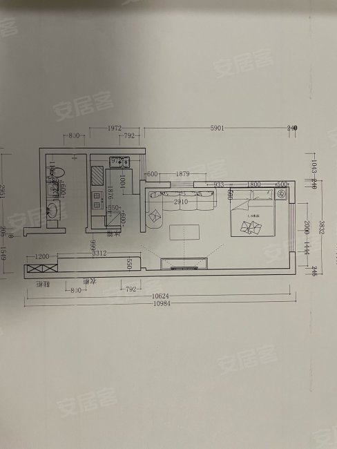 永新华世界湾1室0厅1卫58.16㎡南54万