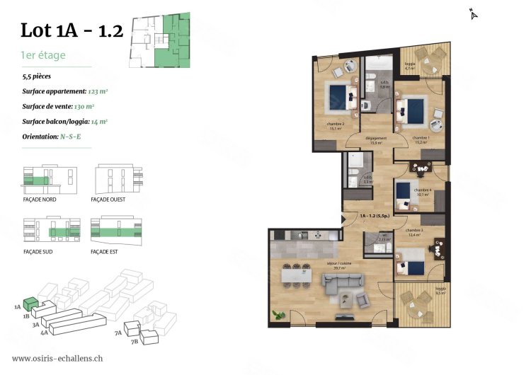 瑞士约¥696万新生态广场 - 5.5 间客房的公寓在一楼二手房公寓图片