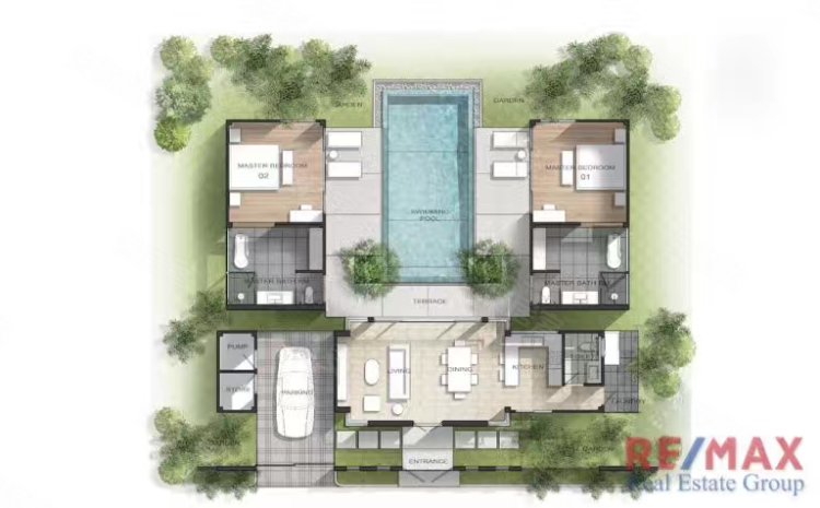 普吉岛现代巴厘岛风格泳池别墅 6%收益 带家具