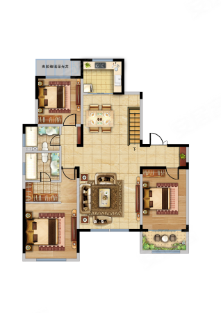 蓝光香江国际二期六区3室2厅2卫126㎡南北55万