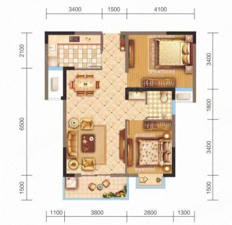 东山雅筑3室2厅1卫102㎡南北58万