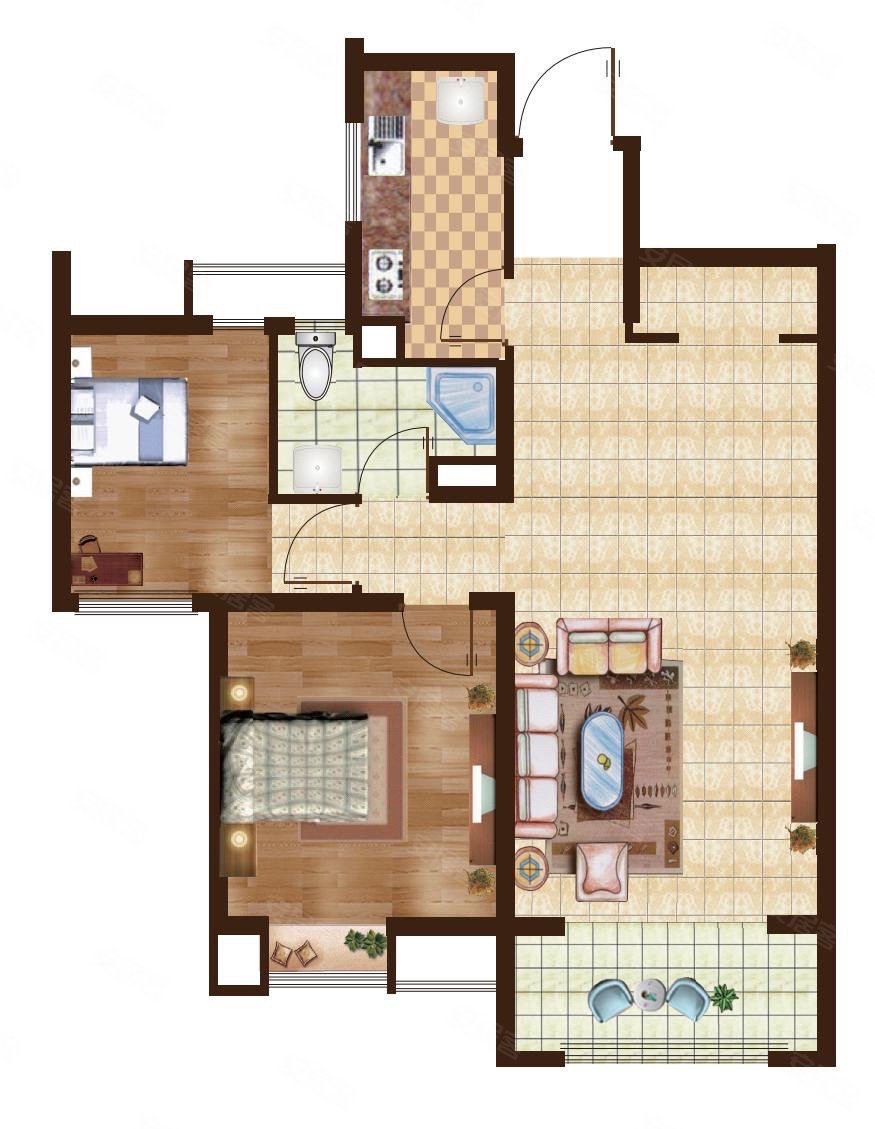 金地花园2室2厅1卫93.5㎡南129.8万
