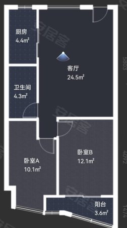 广盛嘉园2室2厅1卫91㎡南北185万