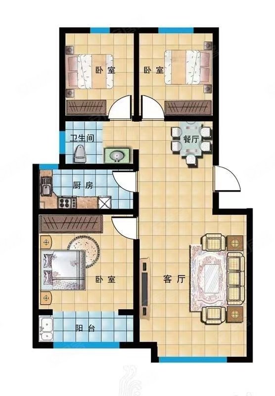 永通国贸广场3室2厅2卫85㎡南35万