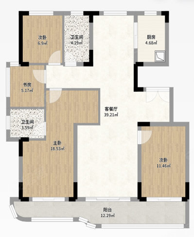 永利天桥府3室2厅2卫125㎡南北135万