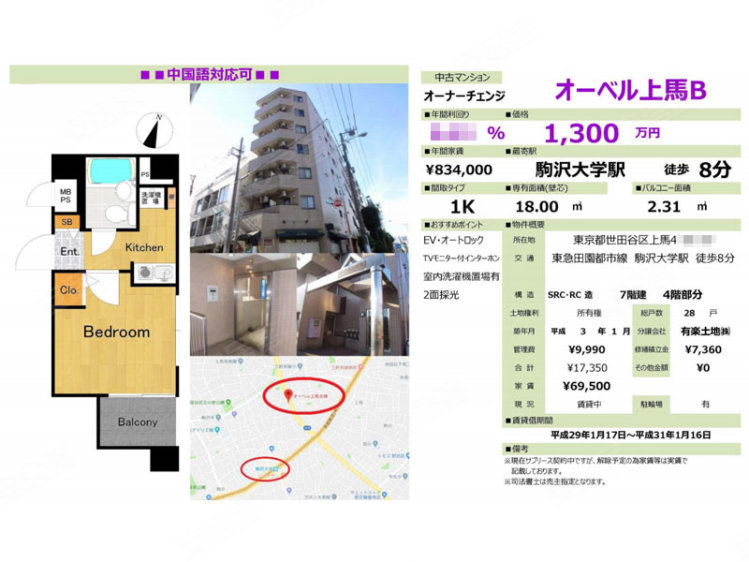 日本东京都约¥66万オーベル上馬Ｂ二手房公寓图片