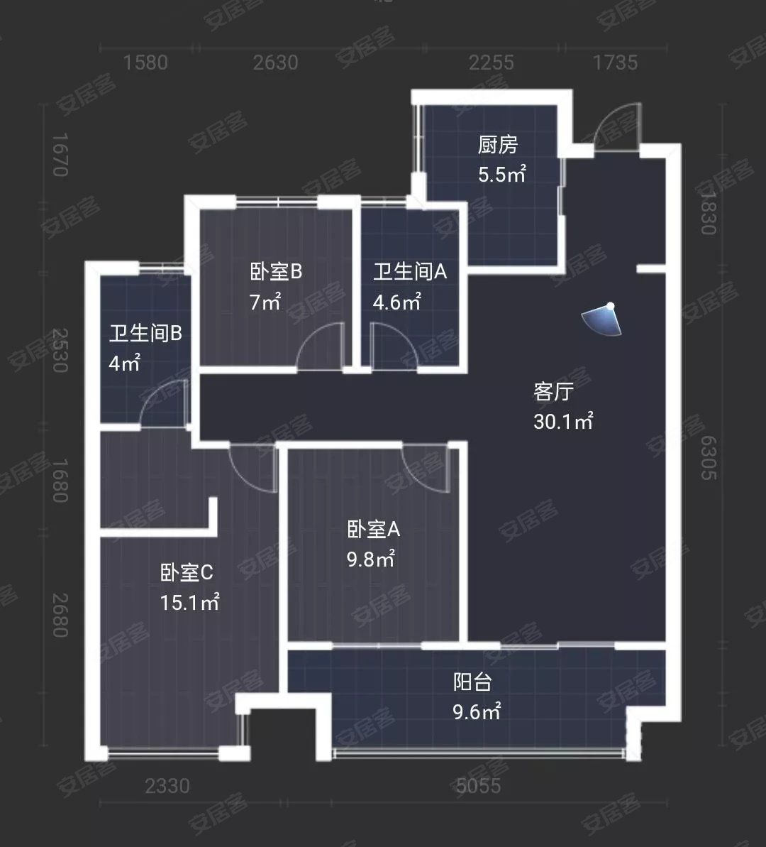 元垄城宁园精装修3室南北通透双阳台全明结构看房方便