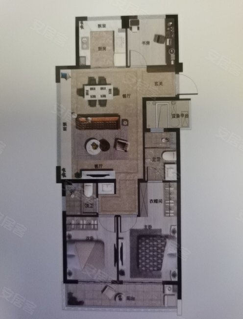 中天珺府(东区)3室2厅2卫100.12㎡南248万