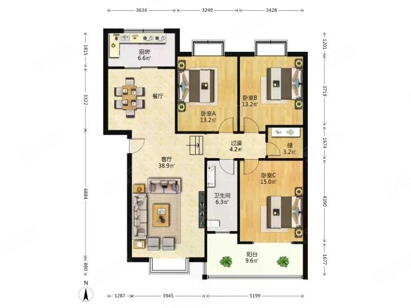 清华园3室2厅13107平