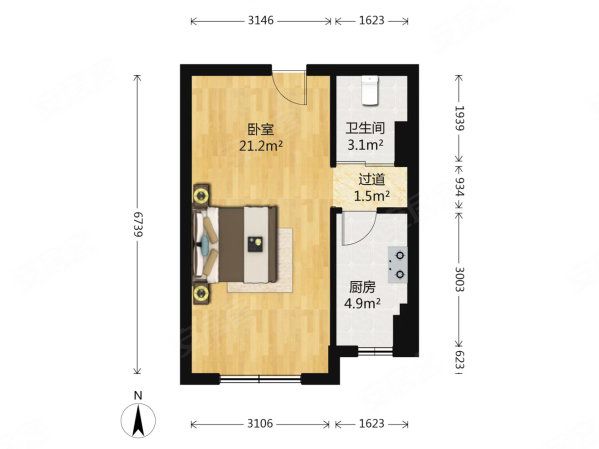 众力如意园2室1厅1卫82.49㎡南35万