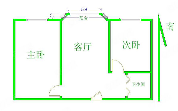 惠南小区2室1厅1卫46㎡南9.2万