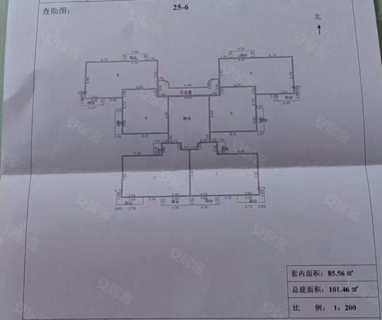 缘梦花园3室2厅2卫101.46㎡南北53万