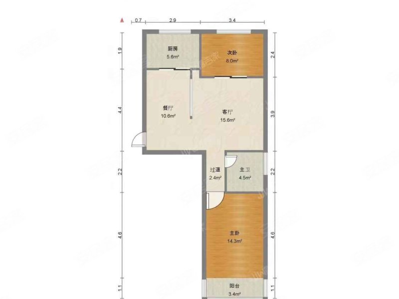 保宁嘉苑2室2厅1卫83.7㎡南北76万