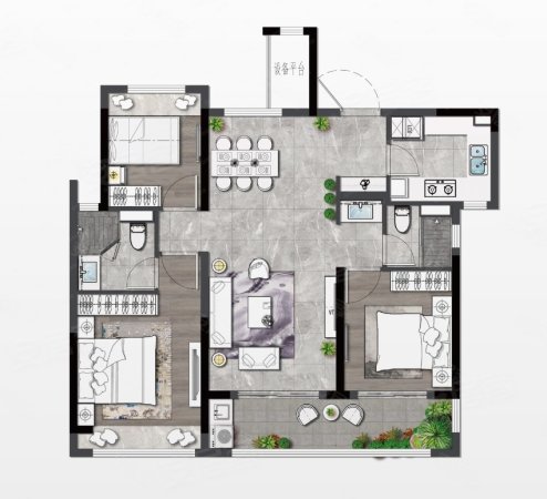 荣安观江园3室2厅2卫87㎡南北138万