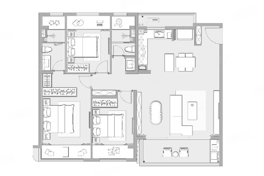 华董鳌江  3室1厅2卫