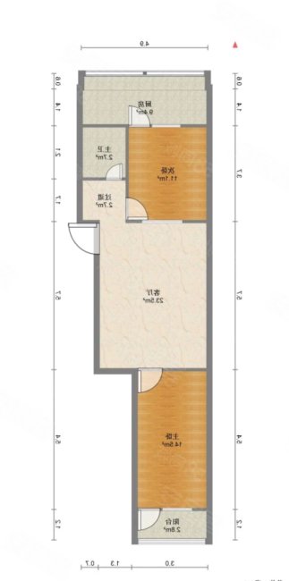 天成集团宿舍2室1厅1卫78㎡南北101万