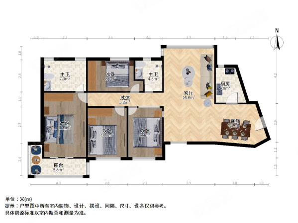 半岛花园3室1厅1卫144.47㎡南北1110万