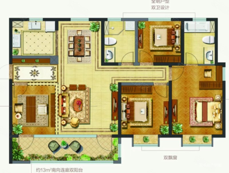 鲁昊棠琳湾(一期)二手房,155万,3室2厅,2卫,142.35平米-青岛安居客