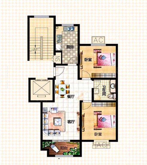 国泰鑫城精装送家具家电送车位充电桩109平35万