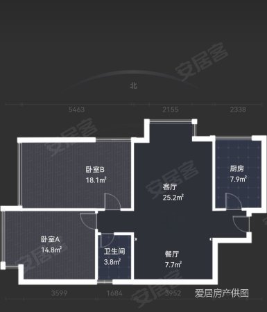 宫园壹号(一期)2室2厅1卫99.83㎡西北140万