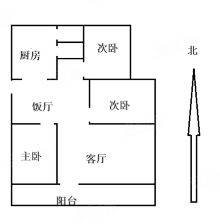 北丽园3室2厅1卫95.7㎡南155万