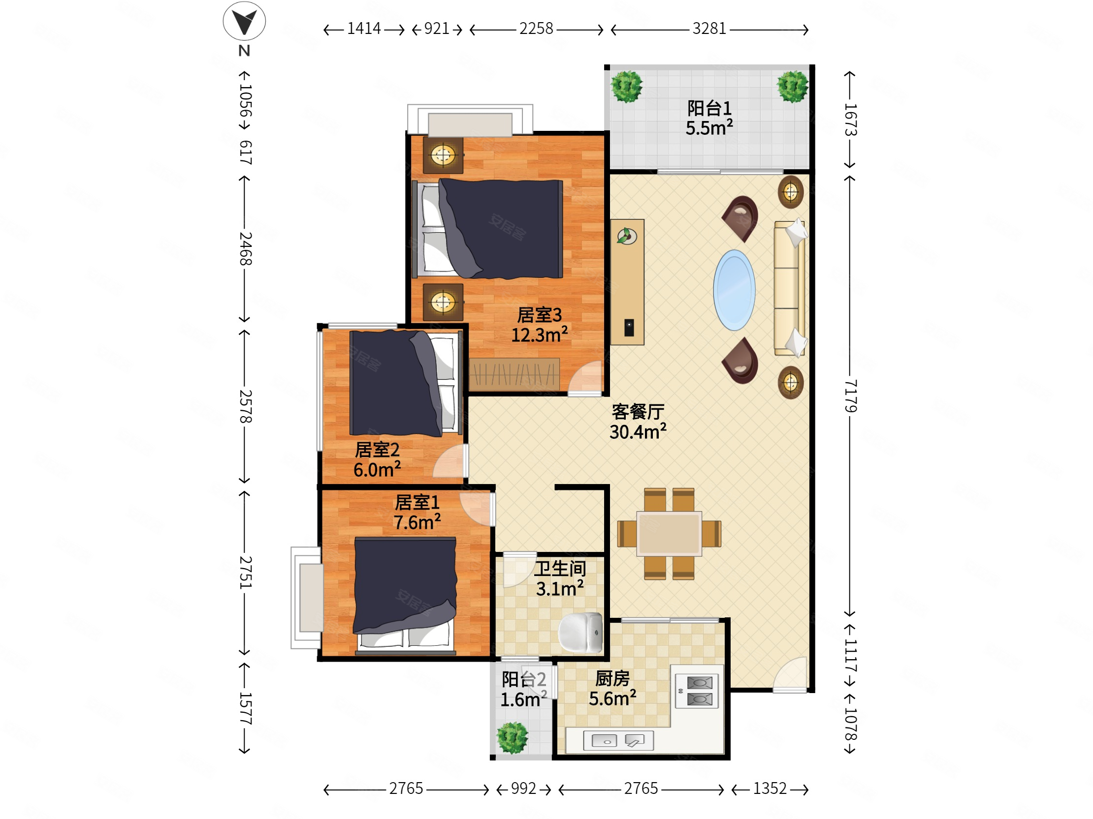 中海水岸城珊瑚湾 3房2厅南北通透 全新精装修 出售红本在手