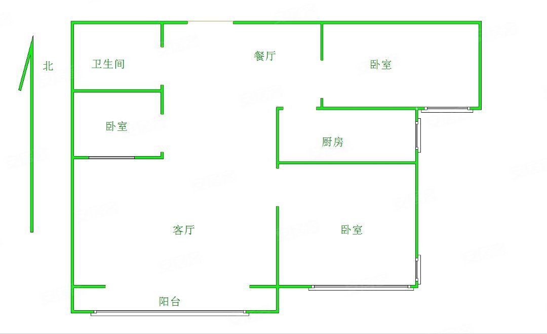 向阳茗筑3室1厅1卫88㎡南99.8万