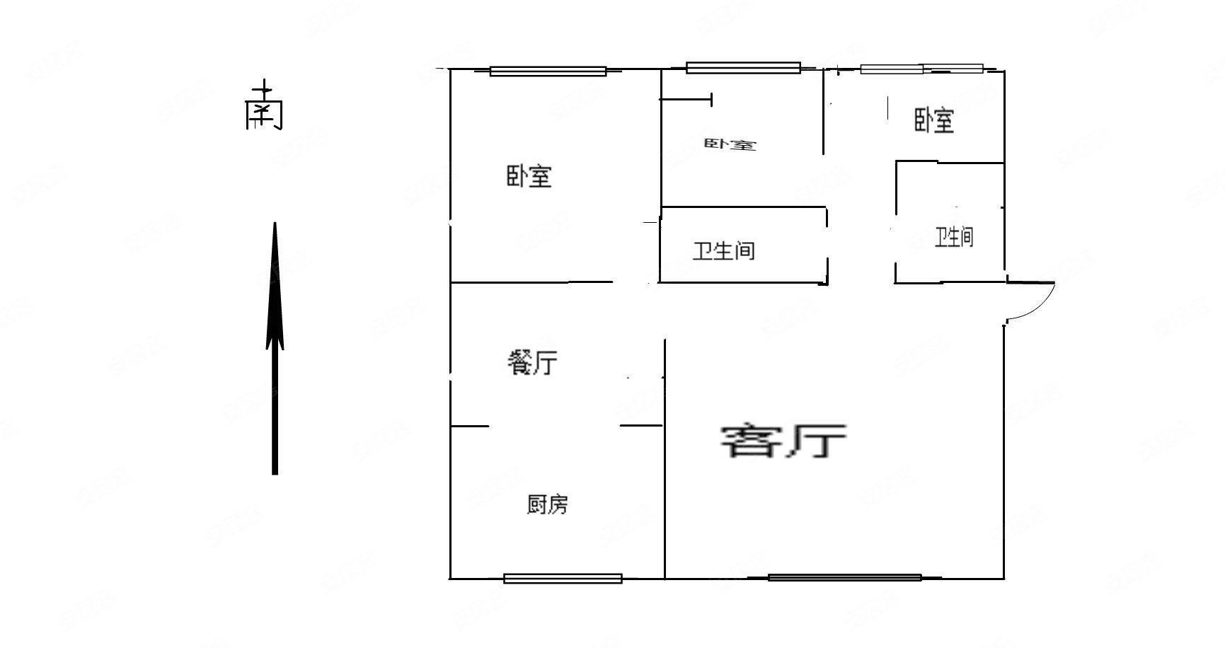 电力B区3室2厅2卫96㎡南80万