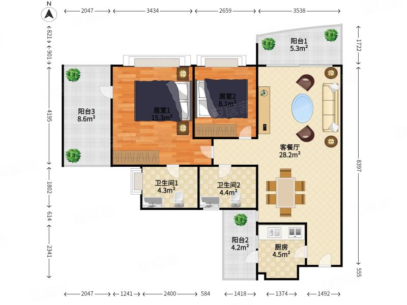 急卖 东区朗晴假日 送平台  雍景园    南北通透 单价低
