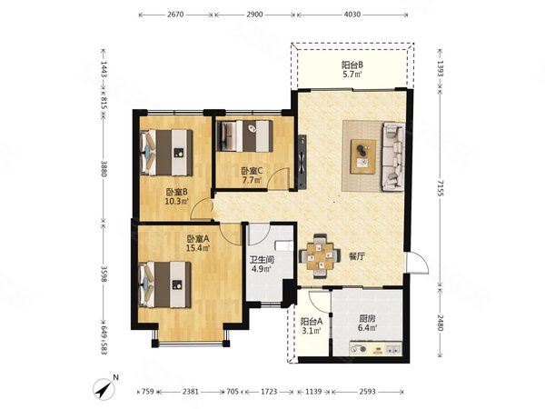 澄迈老城老城城区恒大御景湾恒大御景湾 拎包入住 3室2厅1卫 精装修 家电齐全出租房源真实图片