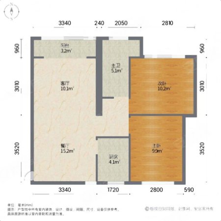 经发美润佳园2室2厅1卫93㎡南北57万