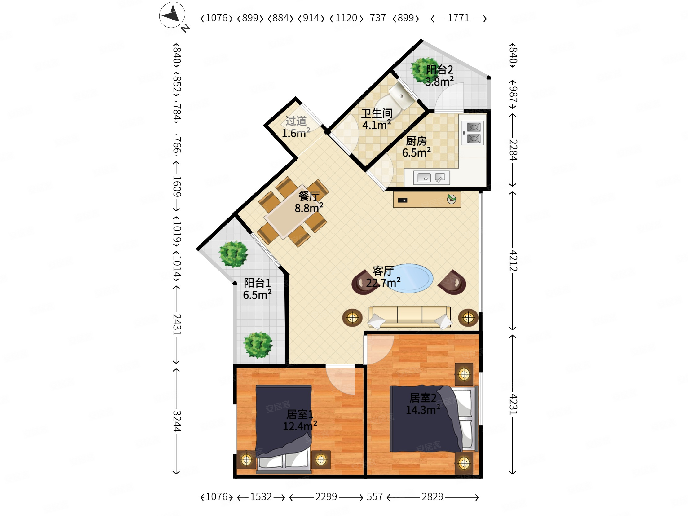 富豪花园刚需上车大俩房,小区必卖房源业主诚心出!