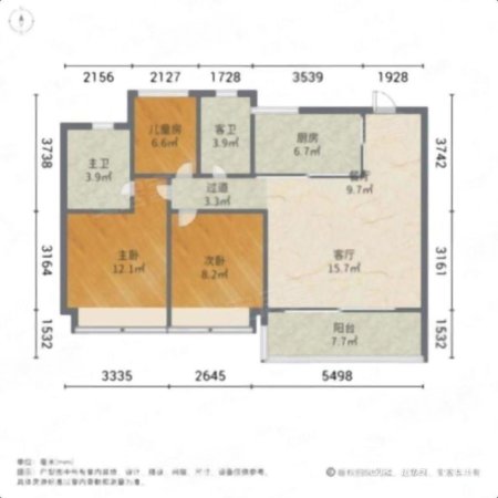 万科锦上和风华苑3室2厅2卫85㎡南北163.3万