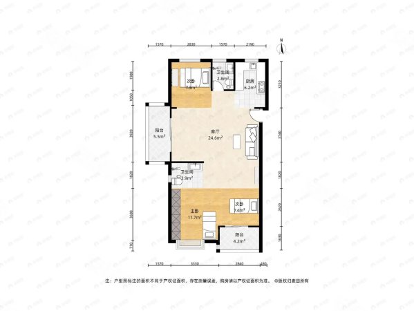 凤翔佳园3室2厅2卫106㎡西南213万