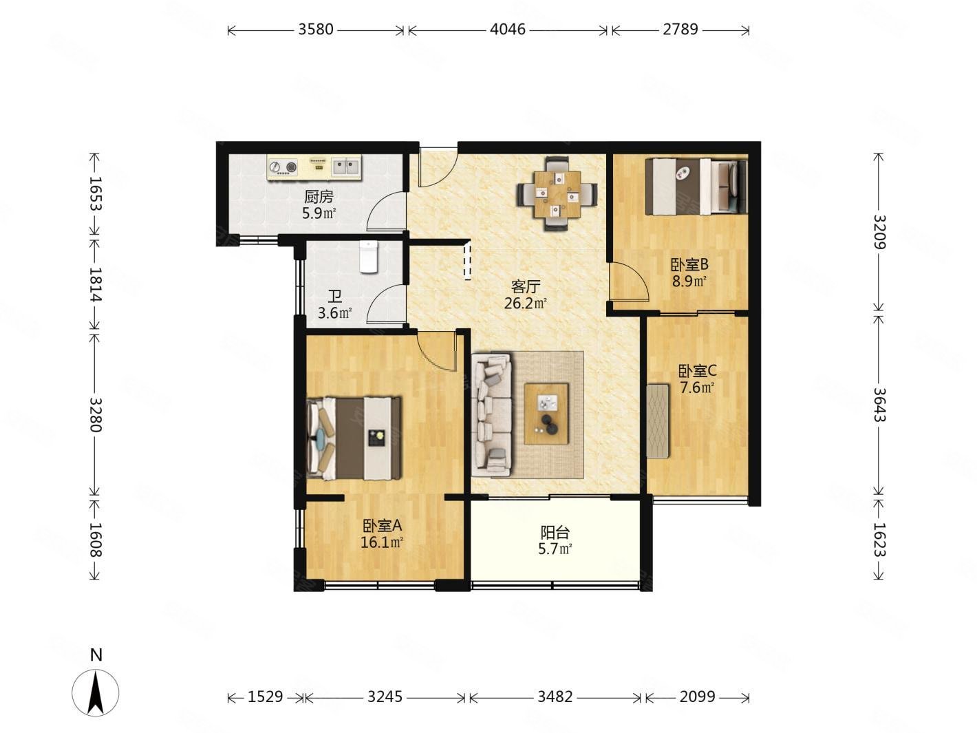 保利梧桐语 楼龄新 正南朝向 近地铁 满五 小三房